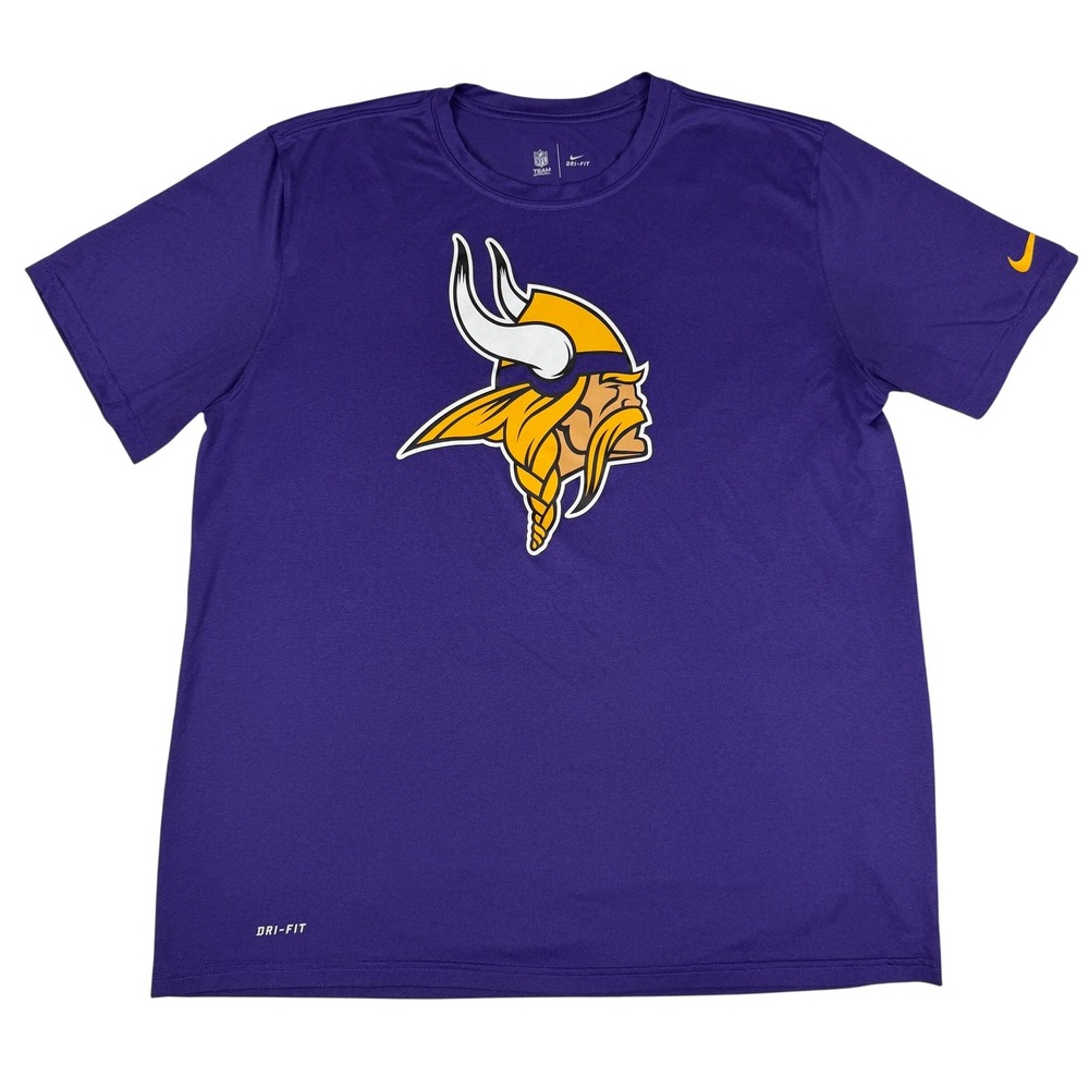 Nike Minnesota Vikings Shirt Men's XL Purple Dri-FIT NFL Football Logo Tee
